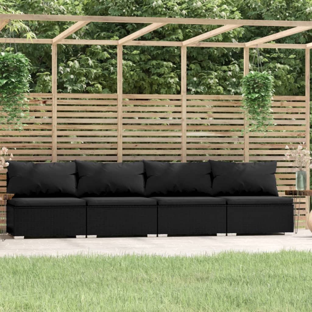 4-Seater Sofa with Cushions Poly Rattan , Furniture -> Outdoor Furniture -> Outdoor Furniture Sets , Durable,eligant,Furniture -,Home & Garden -,Modern Design,new-305021,Outdoor Furniture -,Outdoor Furniture Sets