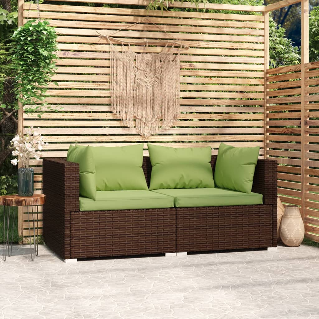 2-Seater Sofa with Cushions Poly Rattan , Furniture -> Outdoor Furniture -> Outdoor Furniture Sets , Durable,eligant,Furniture -,Home & Garden -,Modern Design,new-305021,Outdoor Furniture -,Outdoor Furniture Sets