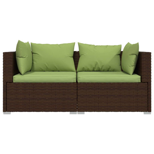 3 Piece Garden Lounge Set with Cushions  Poly Rattan