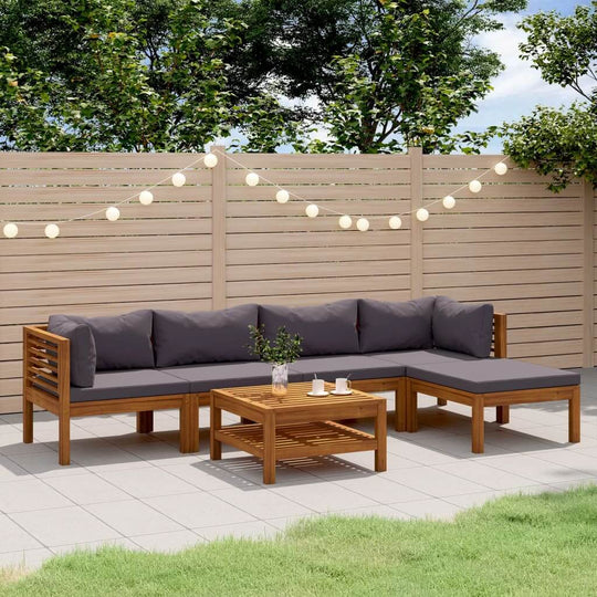 Garden furniture Lounge Set 6 Piece with Cushion Solid Acacia Wood
