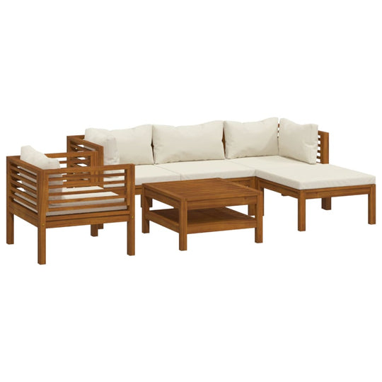 6 Piece Garden Lounge Set with  Cushion Solid Acacia Wood