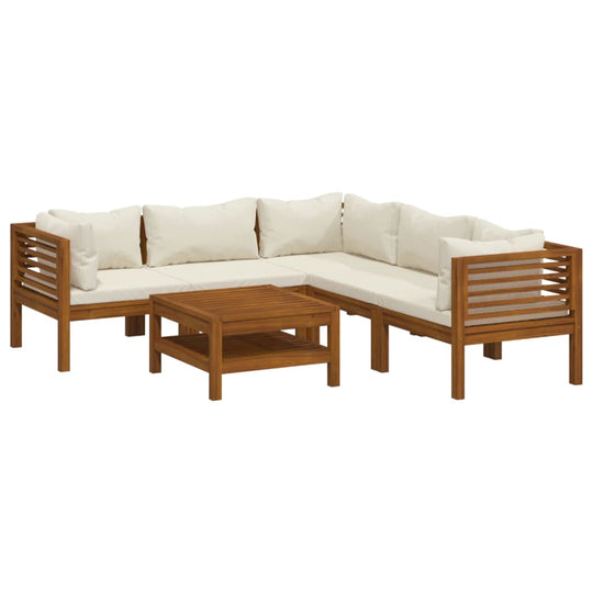 6 Piece Garden Lounge Set with  Cushion Solid Acacia Wood featuring comfortable seating and a stylish design.
