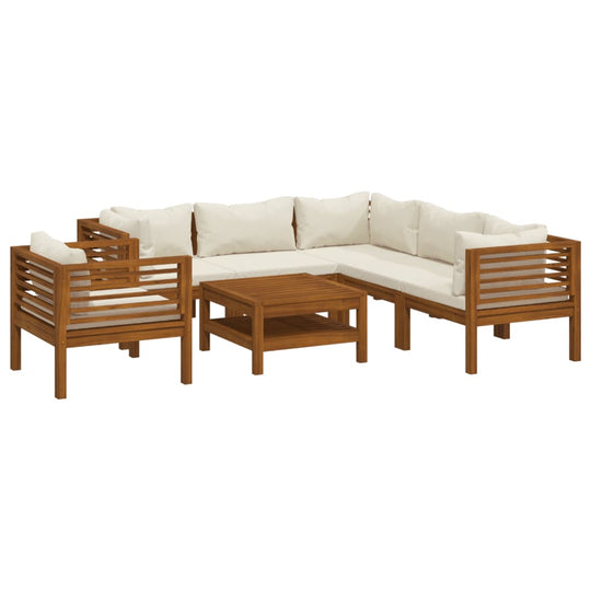 7 Piece Garden Lounge Set with  Cushion Solid Acacia Wood