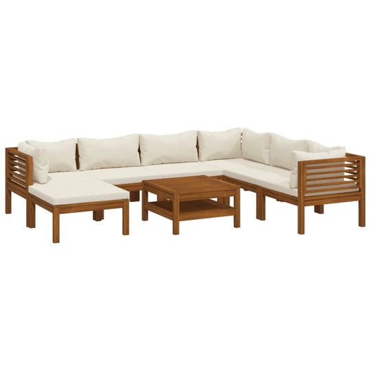 8 Piece Garden Lounge Set with  Cushion Solid Acacia Wood