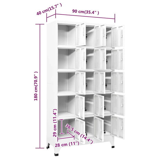 Locker Cabinet Light  90x40x180 cm Steel