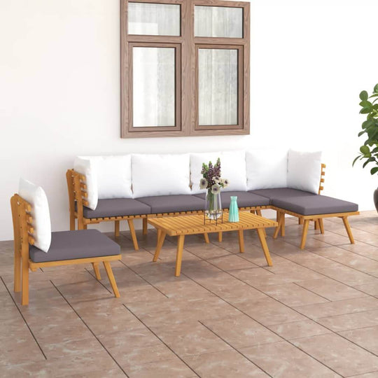 VidaXL 6 Piece Garden Lounge Set with Cushions Solid Acacia Wood
