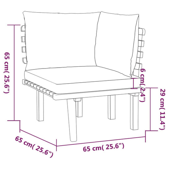 6 Piece Garden Lounge Set with Cushions Solid Acacia Wood