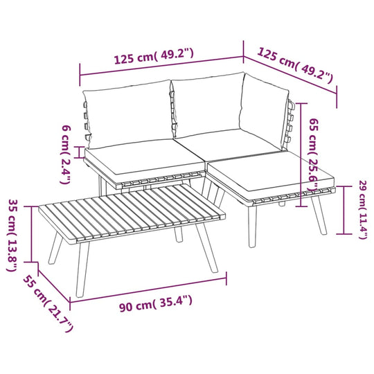 5 Piece Garden Lounge Set with Cushions Solid Acacia Wood , Outdoor Furniture Sets , Durable,eligant,Furniture -,Home & Garden -,Modern Design,new-305021,Outdoor Furniture -,Outdoor Furniture Sets,Wooden Furniture