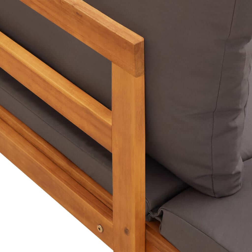 4 Piece Garden Lounge Set with Dark  Cushions Acacia Wood