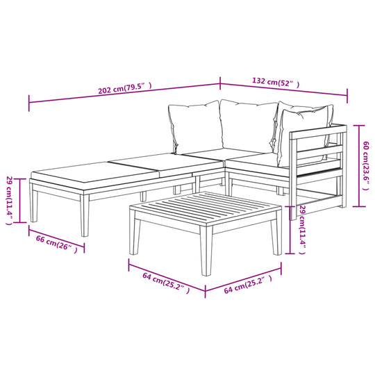 3 Piece Garden Lounge Set with Dark Cushions Acacia Wood , Furniture -> Outdoor Furniture -> Outdoor Furniture Sets , Durable,eligant,Furniture -,Home & Garden -,Modern Design,new-305021,Outdoor Furniture -,Outdoor Furniture Sets,Wooden Furniture