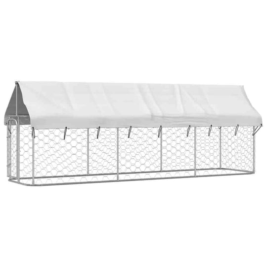 Outdoor Dog Kennel with Roof 400x100x150 cm providing safety and comfort with mesh and covered design.