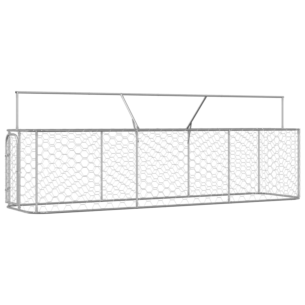 Outdoor Dog Kennel with Roof 400x100x150 cm featuring spacious metal mesh design for pet safety and comfort.
