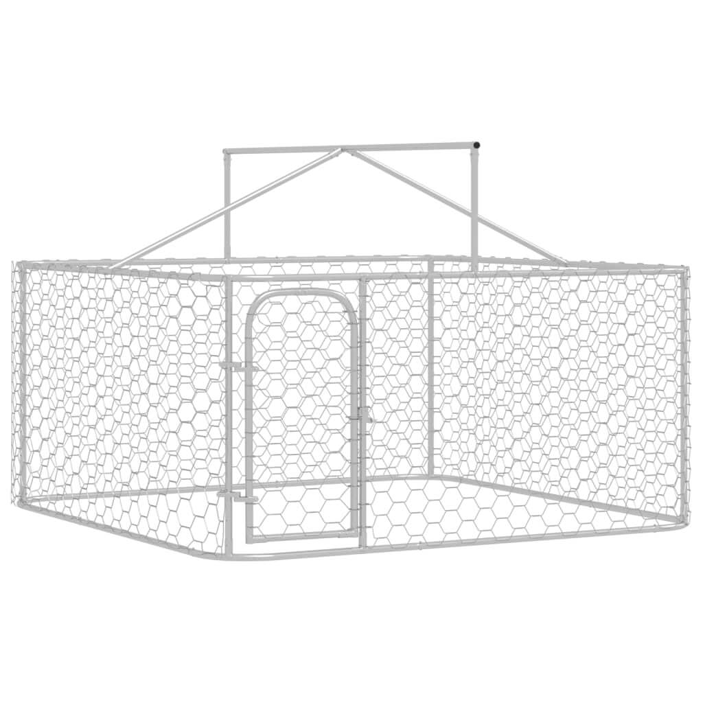 Outdoor dog kennel with roof, 200x200x150 cm, providing safety and comfort for pets. Ideal for play and exercise.