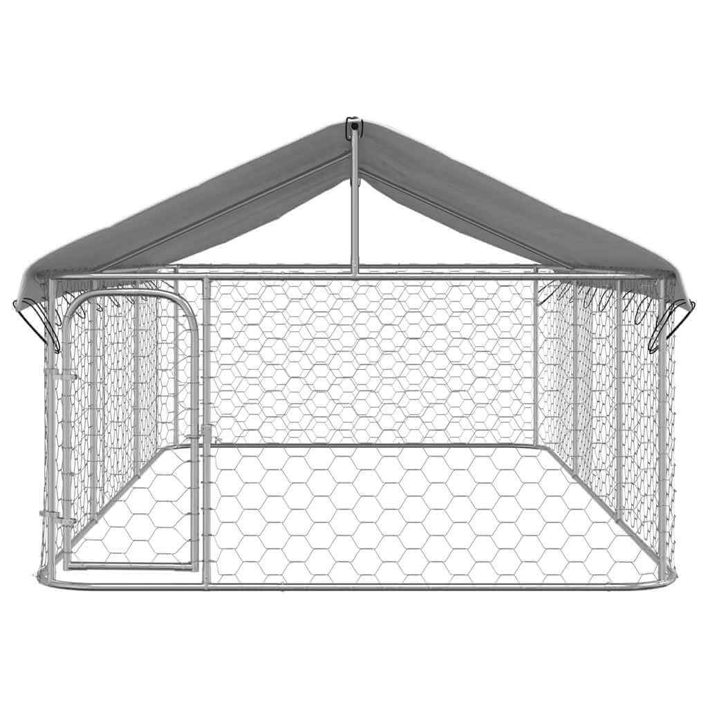 Outdoor Dog Kennel with Roof 400x200x150 cm featuring a spacious hexagonal design for safety and comfort.