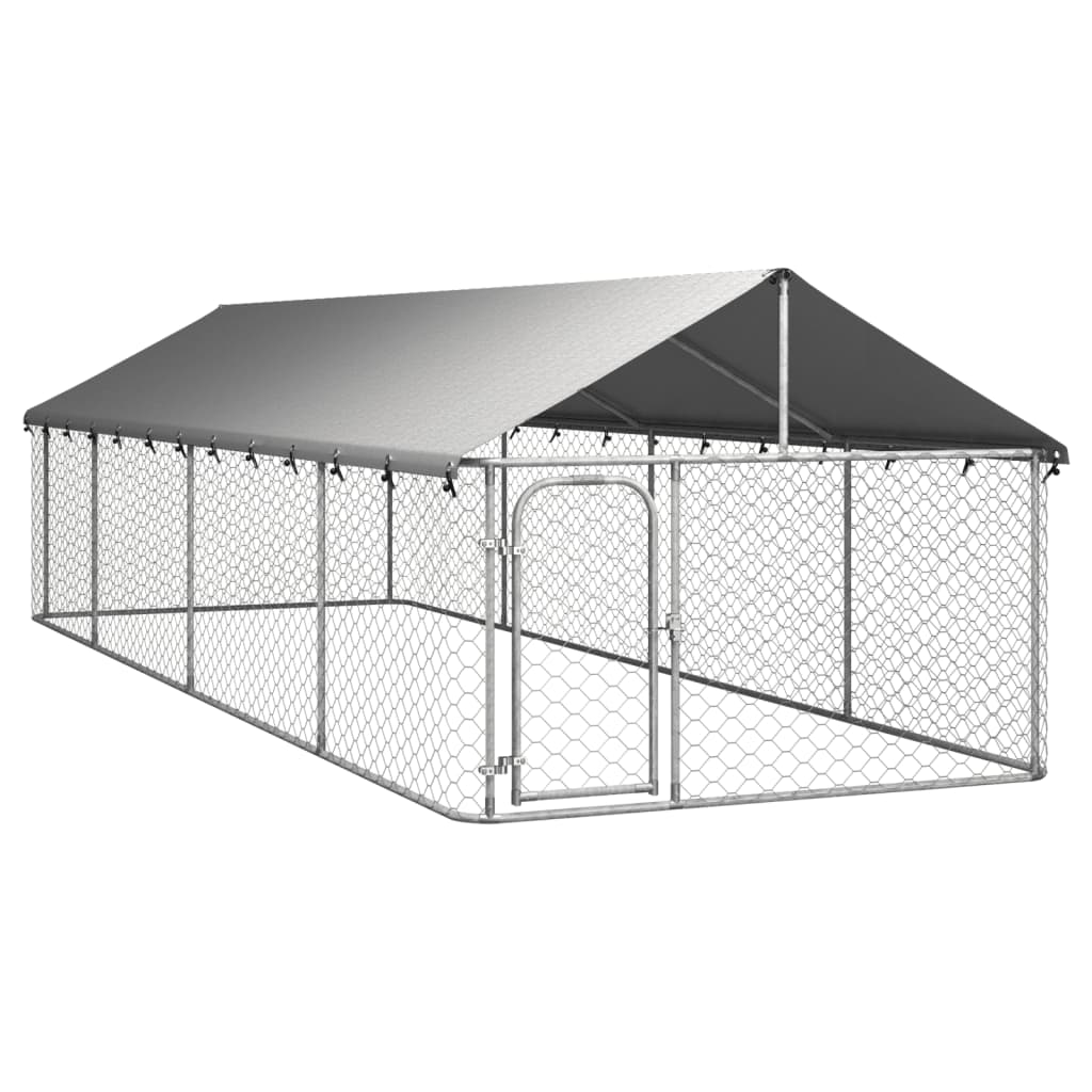 Outdoor Dog Kennel with Roof 600x200x150 cm , Kennel , Animals & Pet Supplies -,Dog Kennels & Runs,Home & Garden -,new-305021,Pet Supplies -