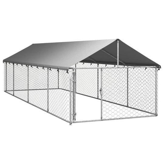 Outdoor Dog Kennel with Roof 600x200x150 cm , Kennel , Animals & Pet Supplies -,Dog Kennels & Runs,Home & Garden -,new-305021,Pet Supplies -