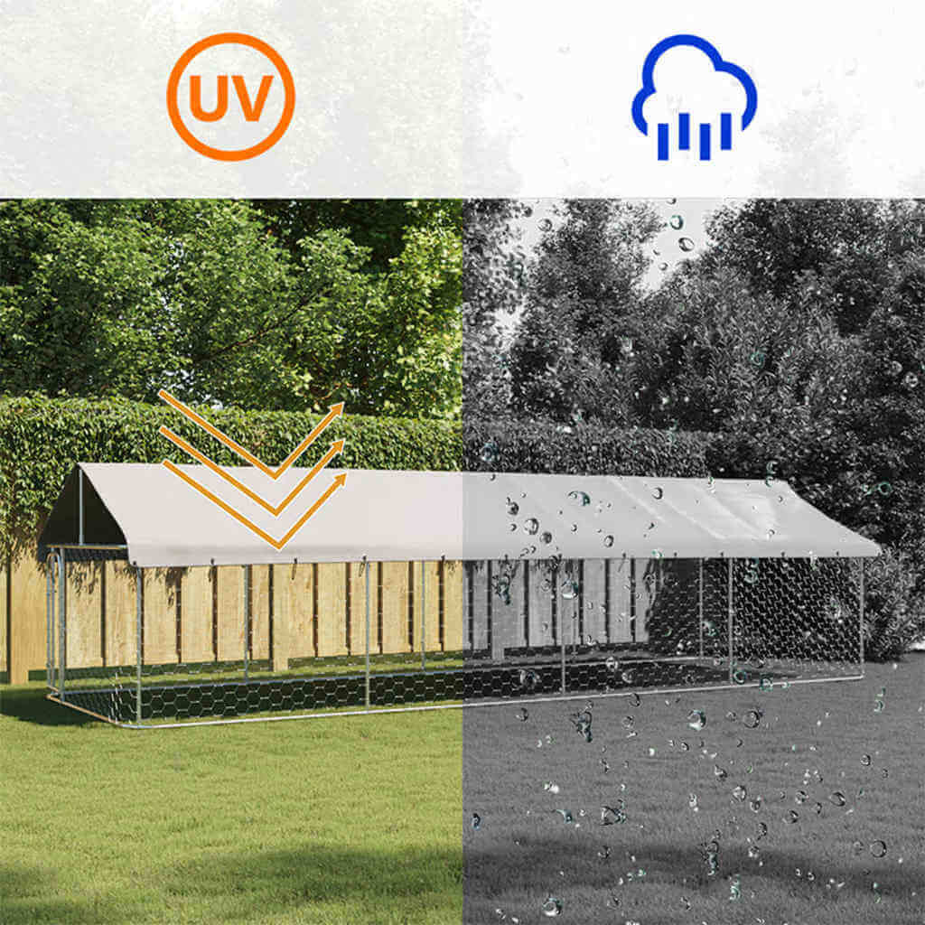 VidaXL Outdoor Dog Kennel with Roof 600x200x150 cm