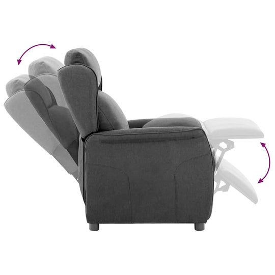 Recliner Chair Dark   Polyester in Dubai showing reclining features and modern design.