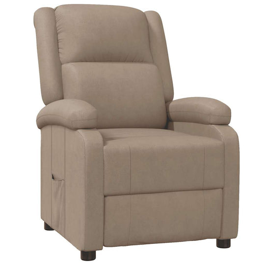 Cappuccino Faux Leather Recliner Chair – UAE showcasing a comfortable manual reclining chair with wide armrests.