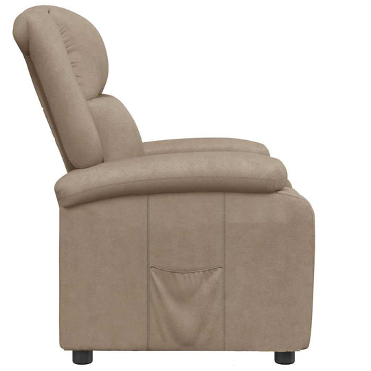 Cappuccino Faux Leather Recliner Chair – UAE side view showing manual reclining features and padded comfort.