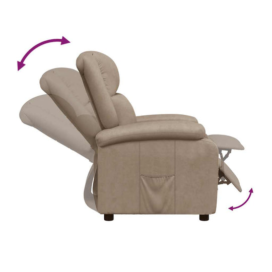 Cappuccino Faux Leather Recliner Chair – UAE with manual reclining positions for maximum comfort.