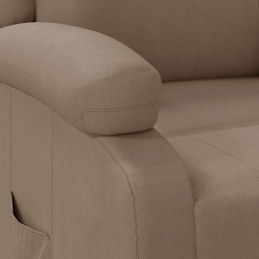 Cappuccino Faux Leather Recliner Chair – UAE close-up of armrest and upholstered padding.