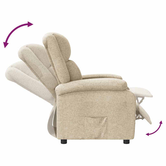 Fabric Recliner Chair Cream – Comfortable Seating UAE in three positions for maximum comfort.