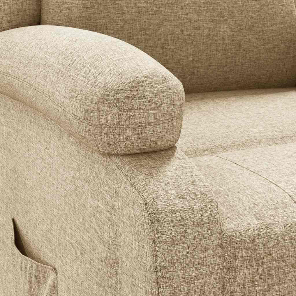 Fabric Recliner Chair Cream – Comfortable Seating UAE close-up showing soft textured armrest.