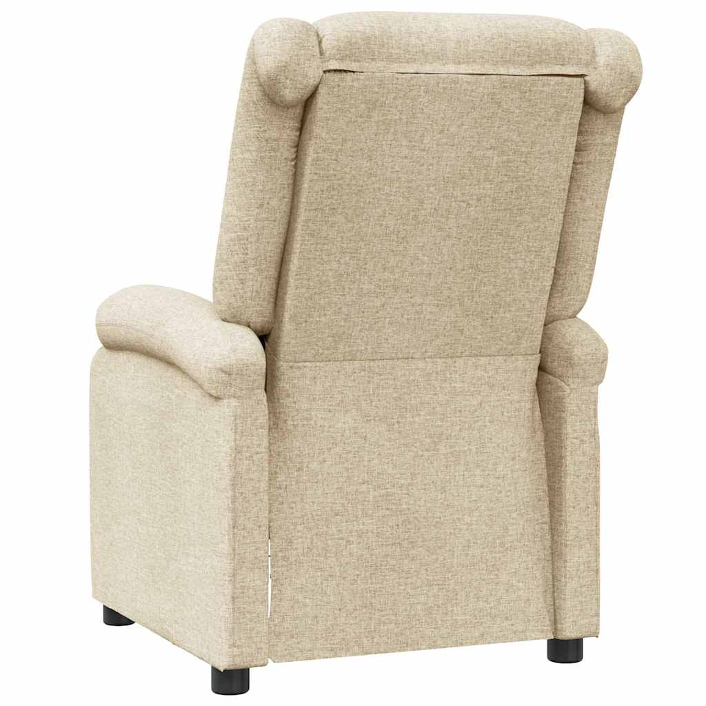 Fabric Recliner Chair Cream – Comfortable Seating UAE – back view showcasing plush design and manual reclining function.