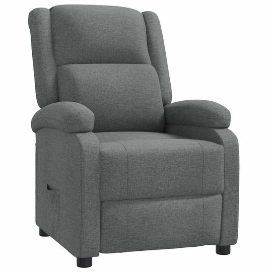 Recliner Chair Dark  Fabric with a cozy design and manual reclining function for ultimate comfort.