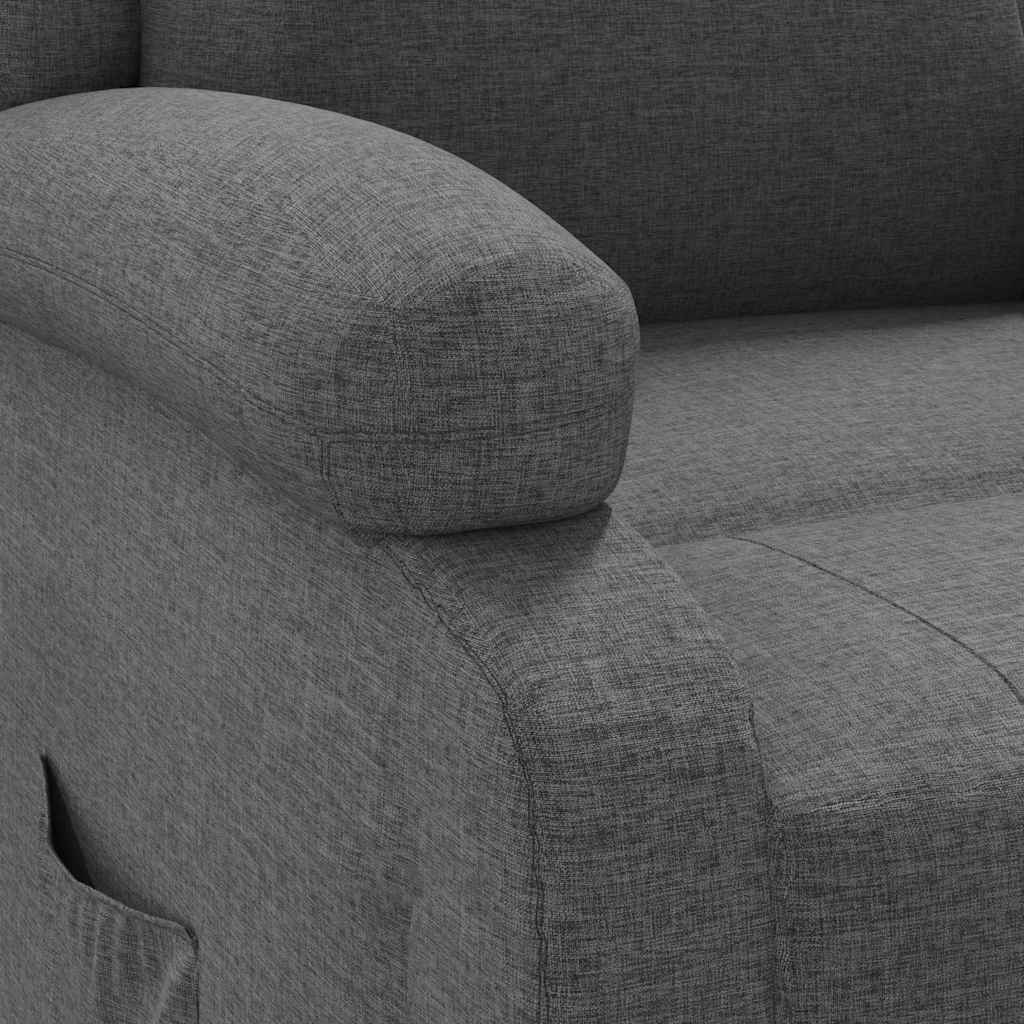 Recliner Chair Dark  Fabric armrest close-up showing the texture and padding for comfort.