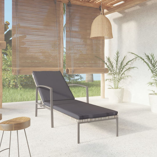 Garden Sun Lounger with Cushion Poly Rattan Grey , Furniture -> Outdoor Furniture -> Outdoor Seating -> Sunloungers , Durable,eligant,Furniture -,Home & Garden -,Modern Design,new-305021,Outdoor Furniture -,Outdoor Seating -,Sunloungers