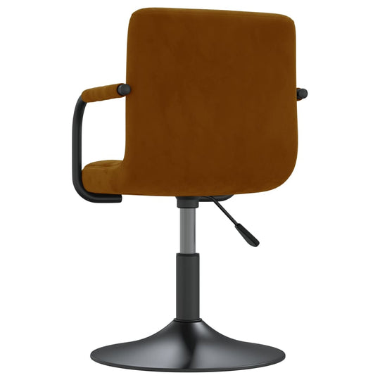 Swivel Dining Chairs 4 pcs Brown Velvet