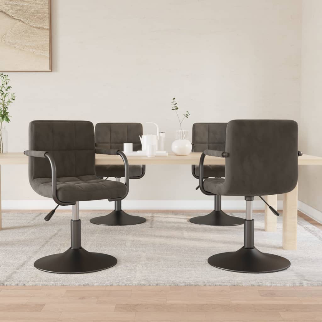 Swivel Dining Chairs 4 pcs Dark Velvet , Furniture -> Chairs -> Kitchen & Dining Room Chairs , Chairs -,Durable,eligant,Furniture -,Home & Garden -,Kitchen & Dining Room Chairs,Modern Design,new-305021