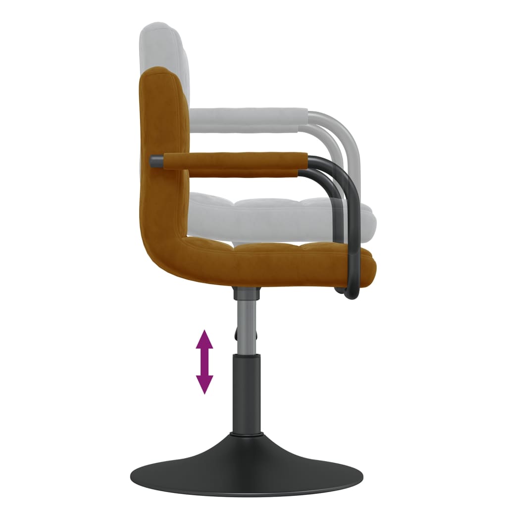 6 كراسي طعام دوارة مخملية
