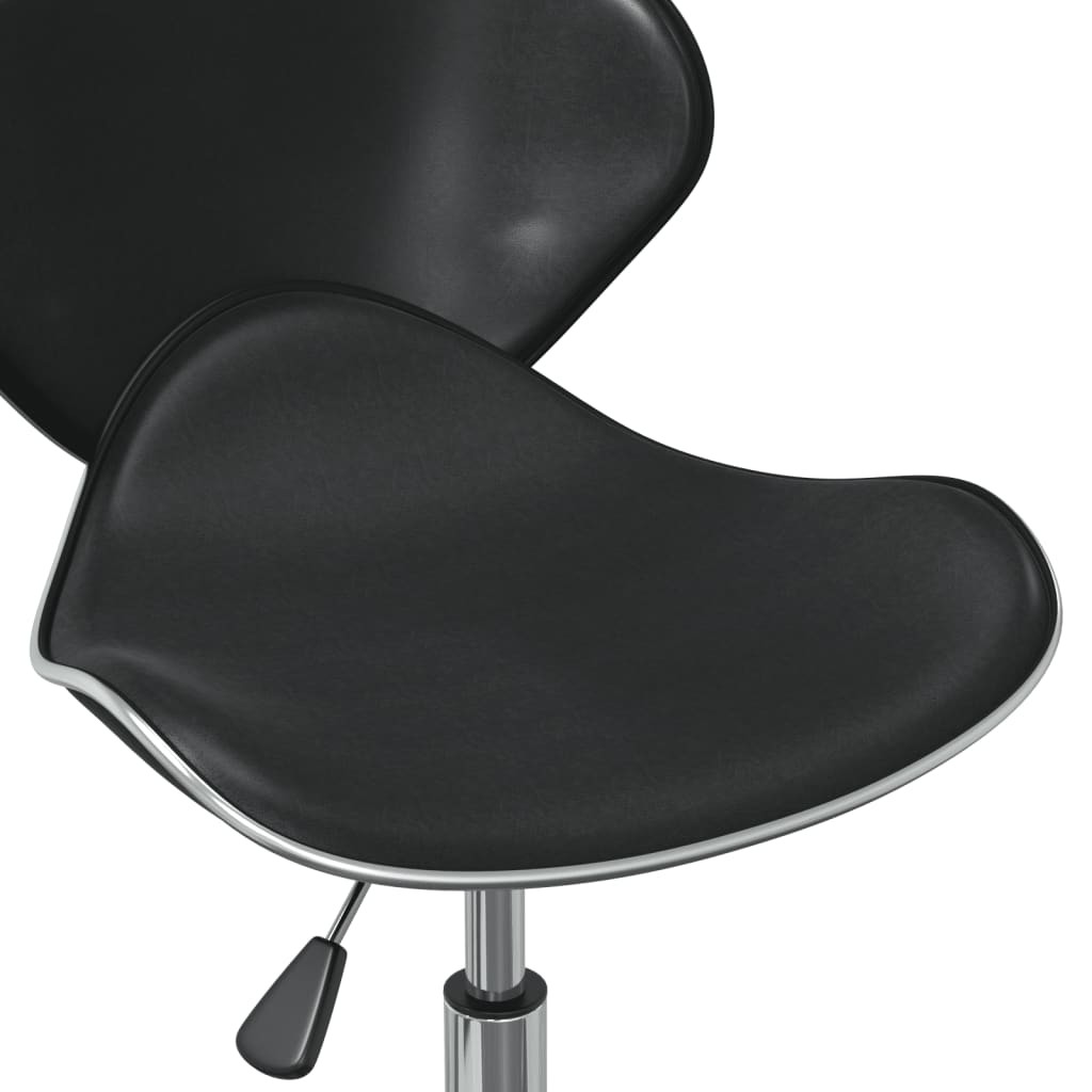 Swivel Dining Chairs 4 pcs Black Faux Leather