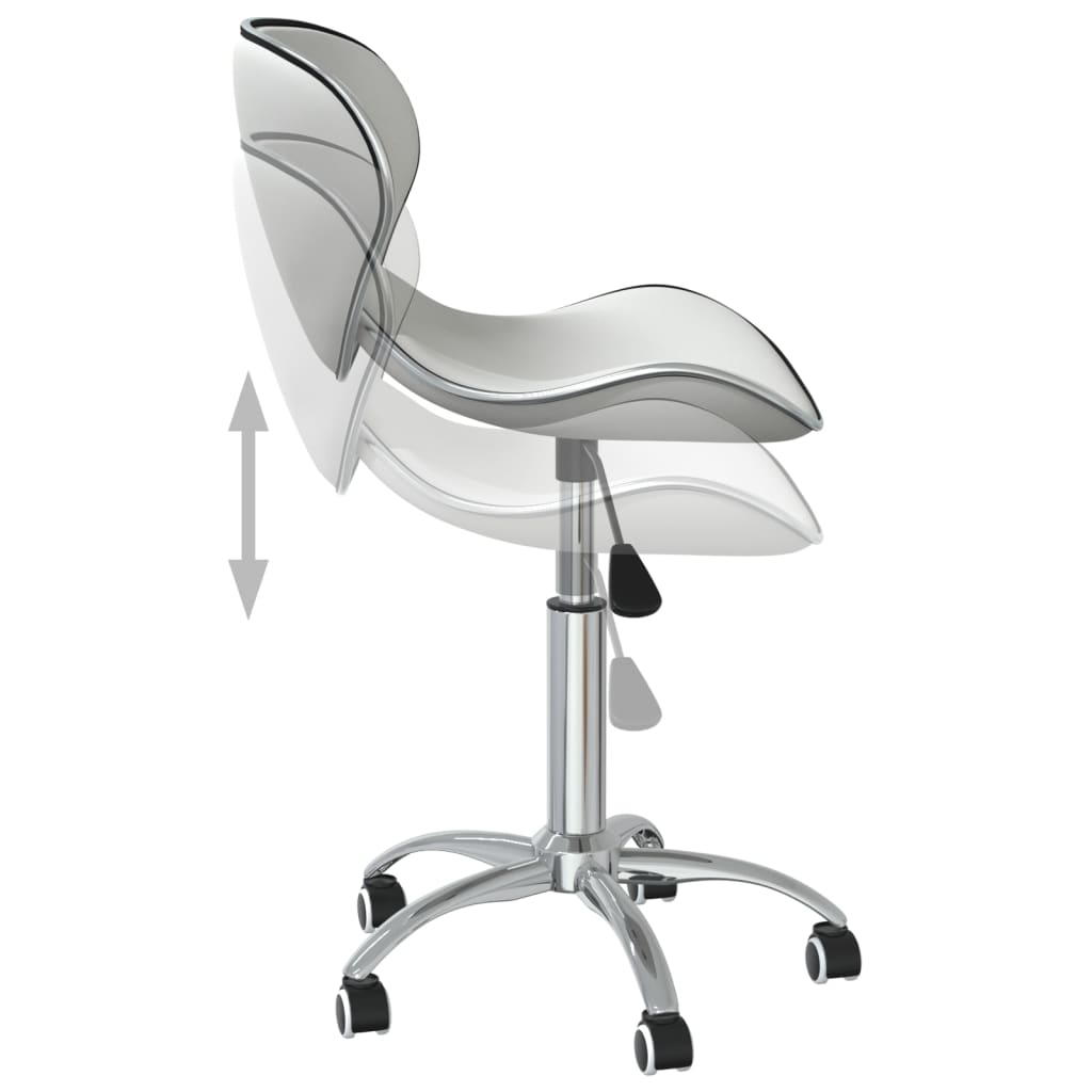 Adjustable swivel dining chair with chromed steel frame and faux leather seat for outdoor and home furniture settings.