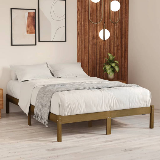 Bed Frame Honey Solid Wood Pine 140x200 cm , Furniture -> Beds & Accessories -> Beds & Bed Frames , Beds & Accessories -,Beds & Bed Frames,Durable,Furniture -,Home & Garden -,Modern Design,new-305021