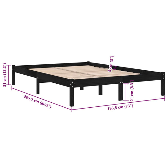 Bed Frame Solid Wood 180x200 cm Super King Size , Furniture -> Beds & Accessories -> Bathroom Furniture Sets , Beds & Accessories -,Beds & Bed Frames,Durable,Furniture -,Home & Garden -,Modern Design,new-305021