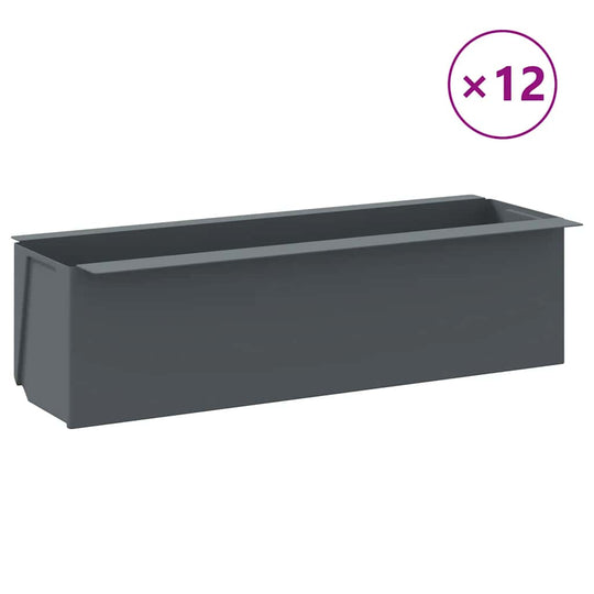 Flower Boxes for Euro Pallets 12 pcs  36x13.5x9.5 cm PP