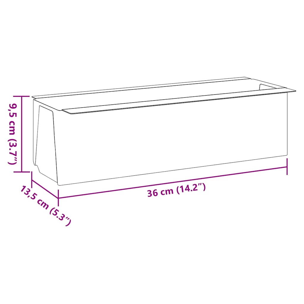 Flower Boxes for Euro Pallets 12 pcs  36x13.5x9.5 cm PP