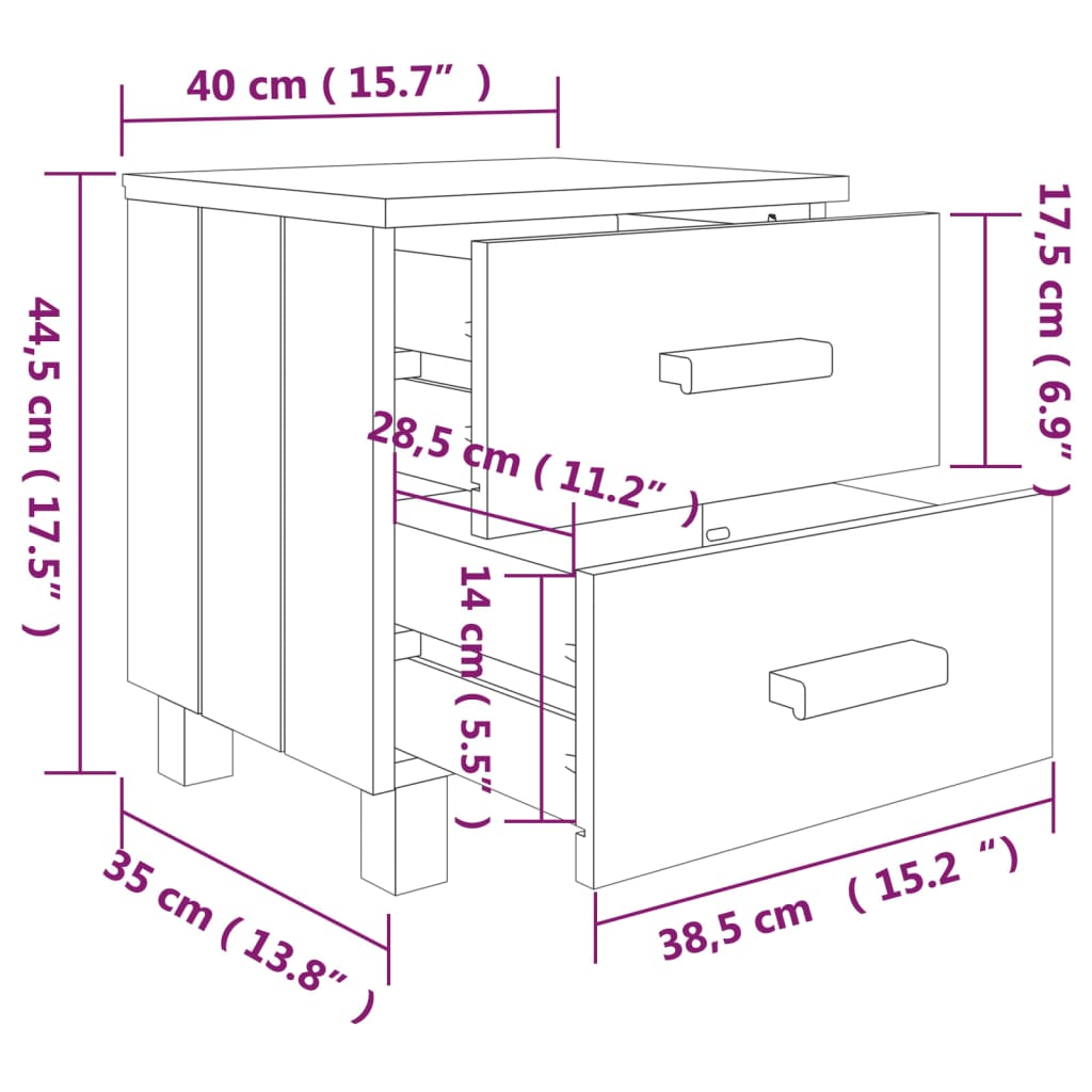 Bedside Cabinet HAMAR Honey 40x35x44.5cm Solid Pinewood , Furniture -> Tables -> Bedside Tables , Bedside Tables,Durable,eligant,Furniture -,Home & Garden -,Modern Design,new-305021,Tables -,Wooden Furniture