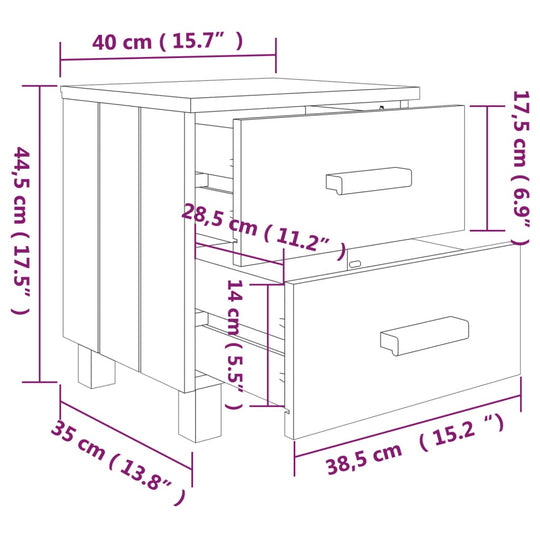 Bedside Cabinet HAMAR Honey 40x35x44.5cm Solid Pinewood , Furniture -> Tables -> Bedside Tables , Bedside Tables,Durable,eligant,Furniture -,Home & Garden -,Modern Design,new-305021,Tables -,Wooden Furniture