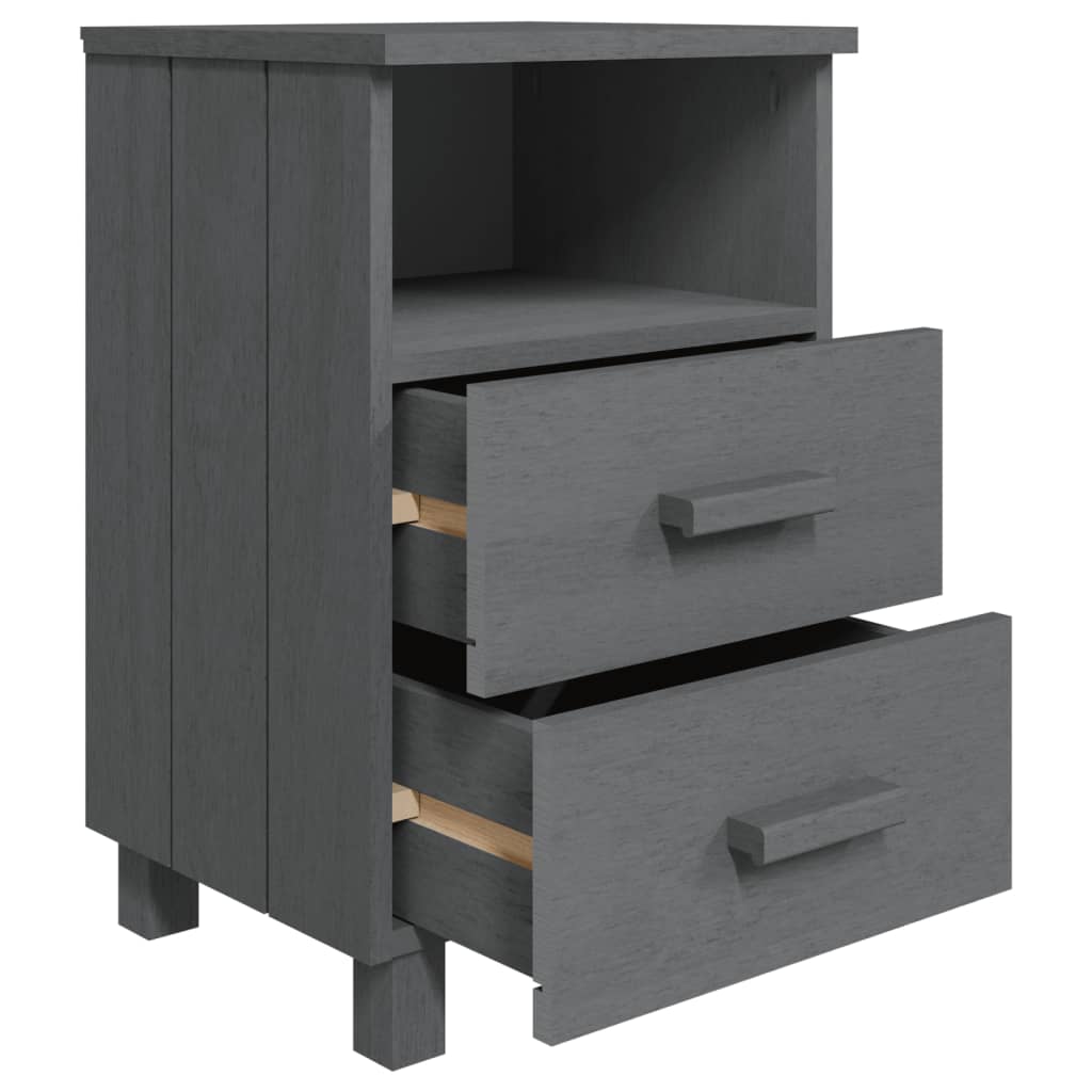 Bedside Cabinets HAMAR 2 pcs Dark  40x35x62 cm Solid Wood