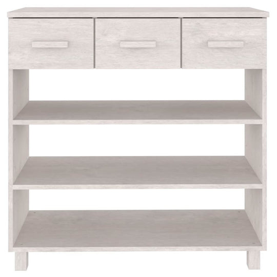 Console Table HAMAR White 90x35x90 cm Solid Wood Pine