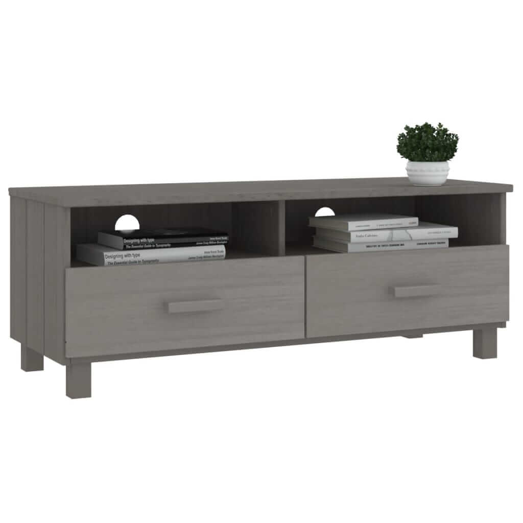 TV Cabinet HAMAR Light Grey 106x40x40 cm Solid Wood Pine