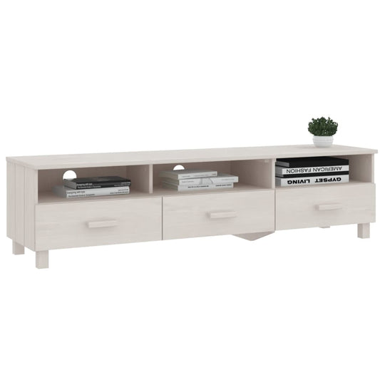 TV Cabinet HAMAR White 158x40x40 cm Solid Wood Pine