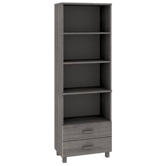 Highboard HAMAR Light 60x35x180 cm solid wood pine with shelves and drawers for storage featuring a decorative and practical design.