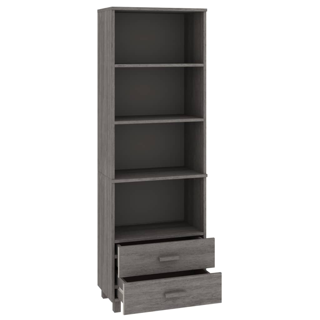 Highboard HAMAR Light 60x35x180 cm Solid Wood Pine with shelves and drawers for ample storage, decorative and practical addition.