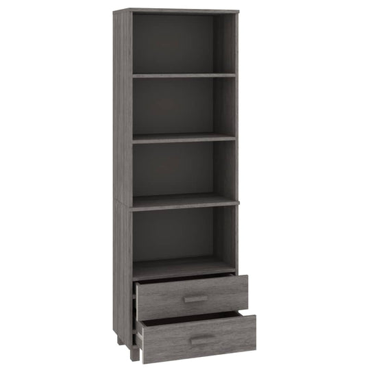 Highboard HAMAR Light 60x35x180 cm Solid Wood Pine with shelves and drawers for ample storage, decorative and practical addition.